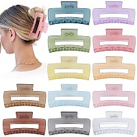 Sisiaipu 41 Inch Large Jumbo Jaw Square Clips For Thick Hair 12 Pcs Bulk Hair Accessories For Women And Girls Ice Cream