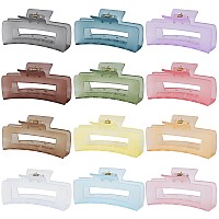 Sisiaipu 41 Inch Large Jumbo Jaw Square Clips For Thick Hair 12 Pcs Bulk Hair Accessories For Women And Girls Ice Cream