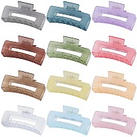 Sisiaipu 41 Inch Large Jumbo Jaw Square Clips For Thick Hair 12 Pcs Bulk Hair Accessories For Women And Girls Ice Cream