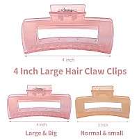 Sisiaipu 12 Pack Large Square Hair Claw Clips For Women And Girls 41 X 21 X 12 Inch 12 Rubber Paint And Plastic Materials