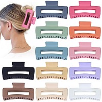 Sisiaipu 41 Inch Jumbo Hair Clips 12 Pcs Colorful Square Jaw Clips For Thick Hair Women And Girls Hair Accessories