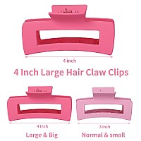 Sisiaipu 41 Inch Jumbo Hair Clips 12 Pcs Colorful Square Jaw Clips For Thick Hair Women And Girls Hair Accessories