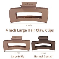 Sisiaipu 12 Pcs Large Hair Claw Clips For Thick Hair 41 X 21 X 12 Inch Square Hair Clips Jumbo Jaw Clips Bulk Hair Accesso