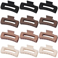 Sisiaipu 12 Pcs Large Hair Claw Clips For Thick Hair 41 X 21 X 12 Inch Square Hair Clips Jumbo Jaw Clips Bulk Hair Accesso