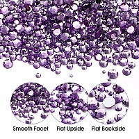 Eyenice Nail Art Rhinestones Kit 6 Sizes 156 Mm Light Purple Nail Art Crushed Natural Sea Shell Nail Flakes Decoration With