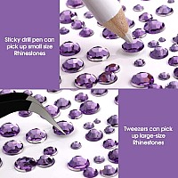 Eyenice Nail Art Rhinestones Kit 6 Sizes 156 Mm Light Purple Nail Art Crushed Natural Sea Shell Nail Flakes Decoration With