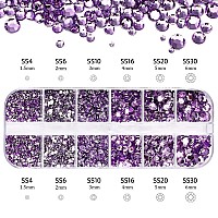 Eyenice Nail Art Rhinestones Kit 6 Sizes 156 Mm Light Purple Nail Art Crushed Natural Sea Shell Nail Flakes Decoration With