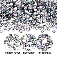 Eyenice Nail Art Rhinestones Kit 6 Sizes 156 Mm Ab Clear Nail Art Crushed Natural Sea Shell Nail Flakes Decoration With Stor