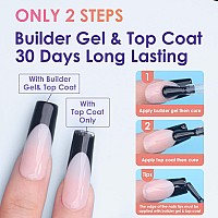 French Tips Gel Nail Tips Bornbyme Long Coffin Black French Tip Nails 120Pcs Matte Press On Nails Primer Base Coat 3 Gels Pr