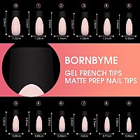 Xxl French Tips Gel Nail Tips Bornbyme Black French Tip Nails 120Pcs Matte Press On Nails Primer Base Coat 3 Gels Pre 12 Siz