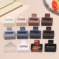 Sisiaipu 2 Inch Medium Hair Claw Clips 12 Pcs Square Hair Clips For Thin Hair Matte Nonslip Acrylic Banana Jaw Clips Bulk Hair A