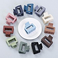 Sisiaipu 2 Inch Medium Hair Claw Clips 12 Pcs Square Hair Clips For Thin Hair Matte Nonslip Acrylic Banana Jaw Clips Bulk Hair A