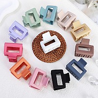 Sisiaipu 2 Inch Medium Hair Claw Clips 12 Pcs Square Hair Clips For Thin Hair Matte Nonslip Acrylic Banana Jaw Clips Bulk Hair A