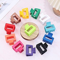 Sisiaipu 2 Inch Medium Hair Claw Clips 12 Pcs Square Hair Clips For Thin Hair Matte Nonslip Acrylic Banana Jaw Clips Bulk Hair A