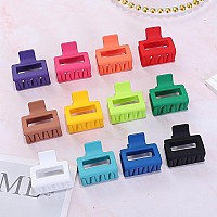 Sisiaipu 2 Inch Medium Hair Claw Clips 12 Pcs Square Hair Clips For Thin Hair Matte Nonslip Acrylic Banana Jaw Clips Bulk Hair A