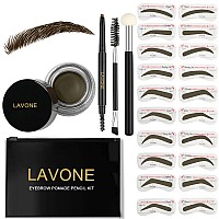 Lavone Eyebrow Stamp Stencil Kit For Eyebrows Brow Stamp Trio Kit With Waterproof Eyebrow Pencil Eyebrow Pomade 20 Eyebrow St