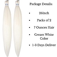 Leticia Cream White Braiding Hair Pre Stretched Kanekalon Prestretched Braiding Hair