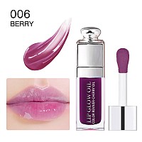 Hydrating Lip Glow Oil Lip Oil Gloss Transparent Toot Tinted Nourishing Long Lasting Repairing Lightening Lip Lines Berry 02