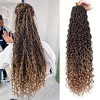 Zrq 30 Inch Goddess Locs Crochet Hair 8Packs Boho Faux Locs Croceht Braids Pre Looped Long Bohemian Locs Crochet Hair Ombre Hip