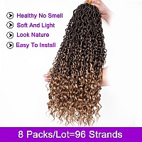 Zrq 30 Inch Goddess Locs Crochet Hair 8Packs Boho Faux Locs Croceht Braids Pre Looped Long Bohemian Locs Crochet Hair Ombre Hip