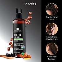 Botanic Hearth Biotin Hair Oil For Hair Growth Infused With Coffee Bean Oil Argan Oil Hair Strenghtening Treatment Nourish