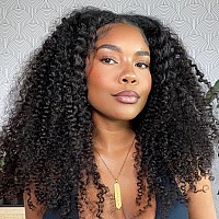 Julia Hair Curly Lace Closure Wigs Human Hair For Black Women Afro Kinky Curly T Part Hd Transparent Lace Front Wig Pre Plucked