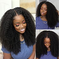 Julia Hair Curly Lace Closure Wigs Human Hair For Black Women Afro Kinky Curly T Part Hd Transparent Lace Front Wig Pre Plucked