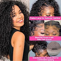 Julia Hair Curly Lace Closure Wigs Human Hair For Black Women Afro Kinky Curly T Part Hd Transparent Lace Front Wig Pre Plucked