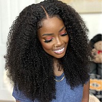 Julia Hair Curly Lace Closure Wigs Human Hair For Black Women Afro Kinky Curly T Part Hd Transparent Lace Front Wig Pre Plucked