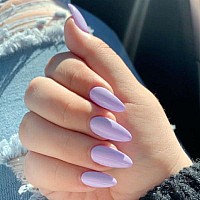 Light Purple Almond Shaped Nails Press On Nails Kxamelie Glue On Nails Almond For Women Acrylic Nails Press On Medium Length S