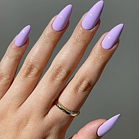 Light Purple Almond Shaped Nails Press On Nails Kxamelie Glue On Nails Almond For Women Acrylic Nails Press On Medium Length S