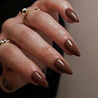 Coffee Almond Shaped Nails Press On Nails Kxamelie Glue On Nails Almond For Women Acrylic Nails Press On Medium Length Stick On