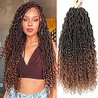 Alicoco Goddess Locs Crochet Hair 22 Inch 8 Packs Faux Locs Crochet Hair For Women Boho Locs Prelooped River Crochet Locs With