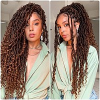 Alicoco Goddess Locs Crochet Hair 22 Inch 8 Packs Faux Locs Crochet Hair For Women Boho Locs Prelooped River Crochet Locs With