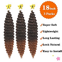 Paraglame Ocean Wave Crochet Hair Curly Braiding Hair Deep Wave Braiding Hair For Bohemian Knotless Braids Ombre Brown Water Wav