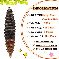 Paraglame Ocean Wave Crochet Hair Curly Braiding Hair Deep Wave Braiding Hair For Bohemian Knotless Braids Ombre Brown Water Wav