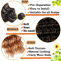 Paraglame Ocean Wave Crochet Hair Curly Braiding Hair Deep Wave Braiding Hair For Bohemian Knotless Braids Ombre Brown Water Wav