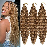 Paraglame Deep Wave Crochet Hair 18 Inch 27 Color Ocean Wavy Crochet Braids Soft Curly Deep Twist Crochet Braiding Hair Extensio