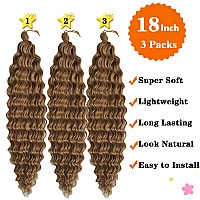 Paraglame Deep Wave Crochet Hair 18 Inch 27 Color Ocean Wavy Crochet Braids Soft Curly Deep Twist Crochet Braiding Hair Extensio