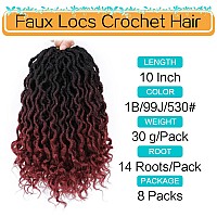 Karida Goddess Locs Crochet Hair 10 Inch 8 Packs Faux Locs Crochet Hair For Black Women Pre Looped Crochet Goddess Faux Locs W