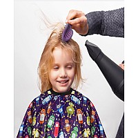 Kids Barber Cape With Neck Duster Brush Professional Salon Hair Cutting Cape With Adjustable Snap Closurecartoon Robot