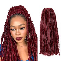 Bohobabe 18 Inch Light Weight Butterfly Locs Crochet Hair 8 Packs Long Burgundy Distressed Butterfly Faux Locs Crochet Hair 118