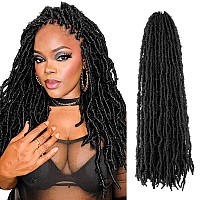 Bohobabe 18 Inch Light Weight Butterfly Locs Crochet Hair 8 Packs Long Black Distressed Butterfly Faux Locs Crochet Hair 1