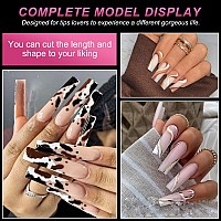 Inenk No C Curve L Square Nail Tips Half Matte Clear Half Cover Tapered Square Straight Flat Tips For Acrylic Nails Art Desig