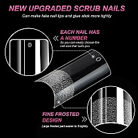 Inenk No C Curve L Square Nail Tips Half Matte Clear Half Cover Tapered Square Straight Flat Tips For Acrylic Nails Art Desig