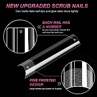 Inenk Flattened No C Curve Xxl Square Nail Tips Half Matte Clear Half Cover Tapered Square Straight Flat Tips For Acrylic Nai