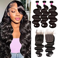 Brazilian Body Wave Bundles With Closure Human Hair 22 24 26 With 20 Inch Human Hair Bundles With Closure Body Wave 100 Unproce