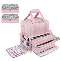 Nail Polish Organizer Holds 80 Bottles And A Nail Lamp Nail Polish Carrying Case With 2 Removable Bags Nail Organizers And Stora