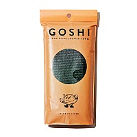 Goshi Exfoliating Shower Towel Ripresistant Exfoliating Washcloth For All Skin Types Moss Green Made In Japan