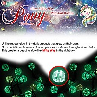 Beauty Town 16 Count Hair Ties 20Mm Elastic Hair Accessories For Girls Glitter Bubble Twinbead Ponytail Holders Glow In The D